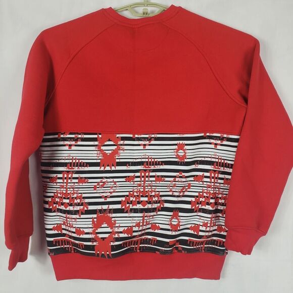 Hudson Outerwear Sweatshirt Mens Medium Red Cotton Fleece Pullover Sweater - Picture 7 of 11